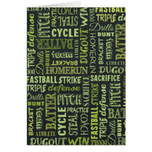 Fastpitch Softball Chalkboard Terms Hälsningskort