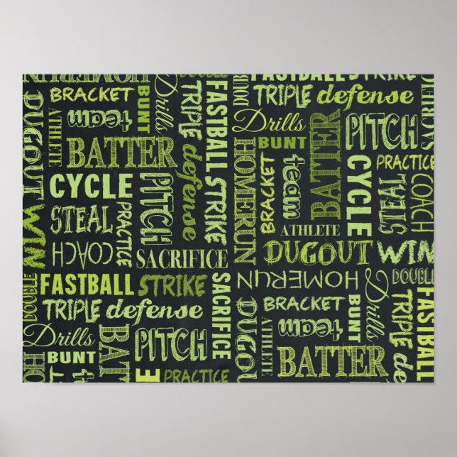 Fastpitch Softball Chalkboard Terms Poster (Framsidan)