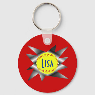 Fastpitch softball Keychain Nyckelring