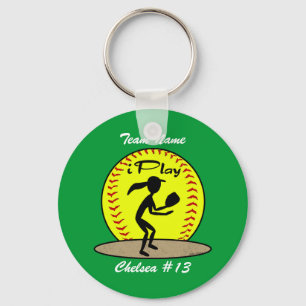 Fastpitch softball Keychain Nyckelring
