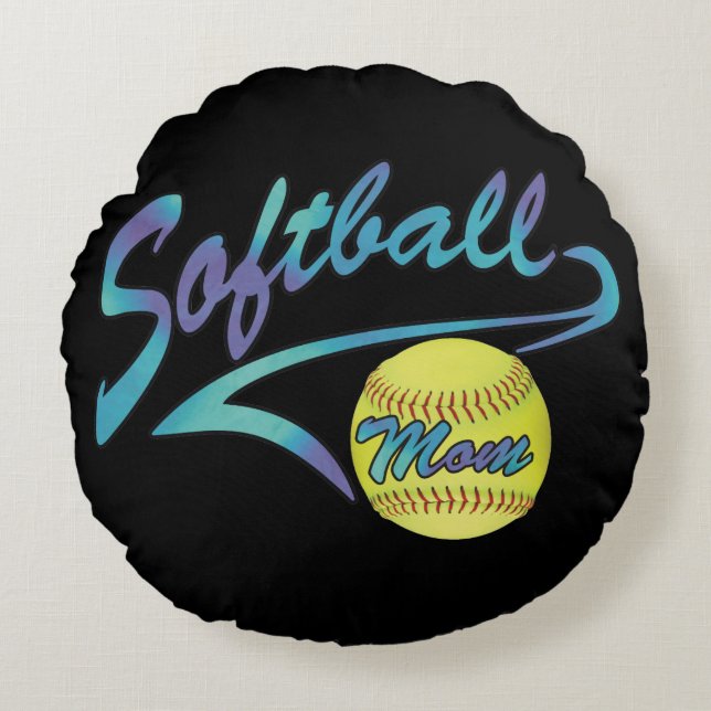 Fastpitch Softball Mamma Athletic Svan Rund Kudde (Framsidan)