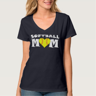 Fastpitch Softball Mamma Cute Women's Sports V-nac T Shirt