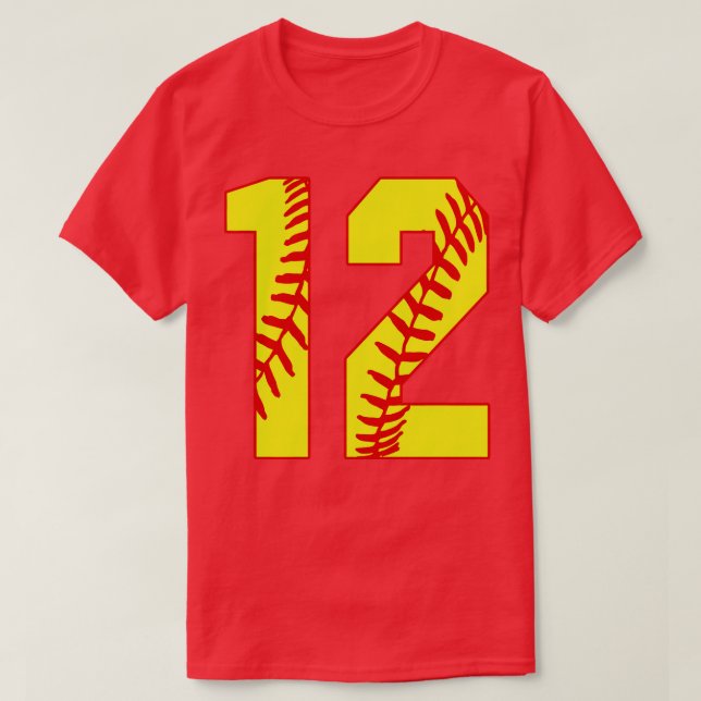 Fastpitch Softball Number 12 12 Softball Jersey U T Shirt (Design framsida)