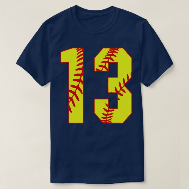 Fastpitch Softball Number 13 13 Softball Shirt Jer T (Design framsida)