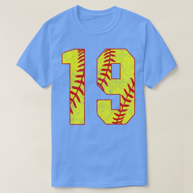 Fastpitch Softball Number 19 19 Softball Jersey U T Shirt (Design framsida)