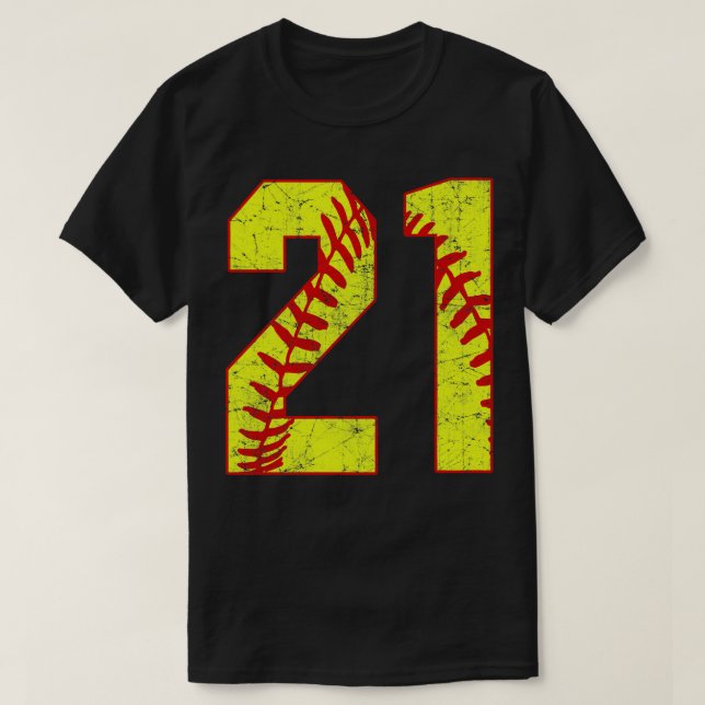 Fastpitch Softball Number 21 21 Softball Jersey U T Shirt (Design framsida)