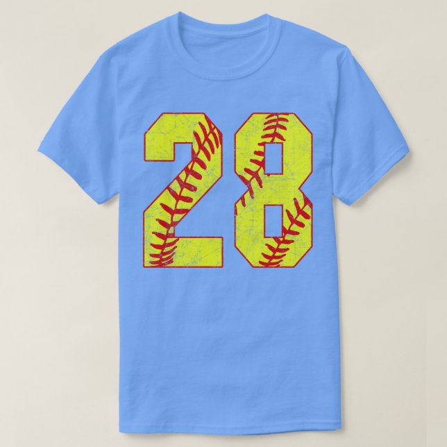 Fastpitch Softball Number 28 28 Softball Jersey U T Shirt (Design framsida)