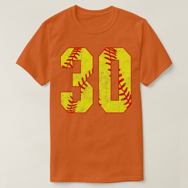 Fastpitch Softball Number 30 30 Softball Jersey U T Shirt (Design framsida)