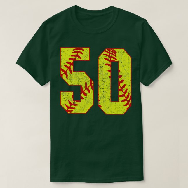 Fastpitch Softball Number 50 50 Softball Jersey U T Shirt (Design framsida)