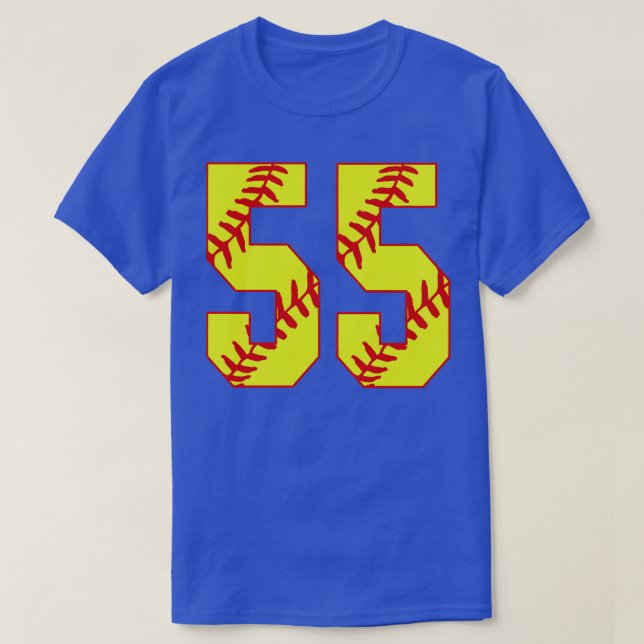 Fastpitch Softball Number 55 55 Softball Jersey U T Shirt (Design framsida)
