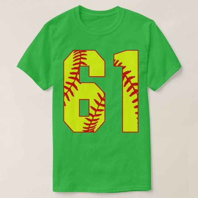 Fastpitch Softball Number 61 61 Softball Jersey U T Shirt (Design framsida)
