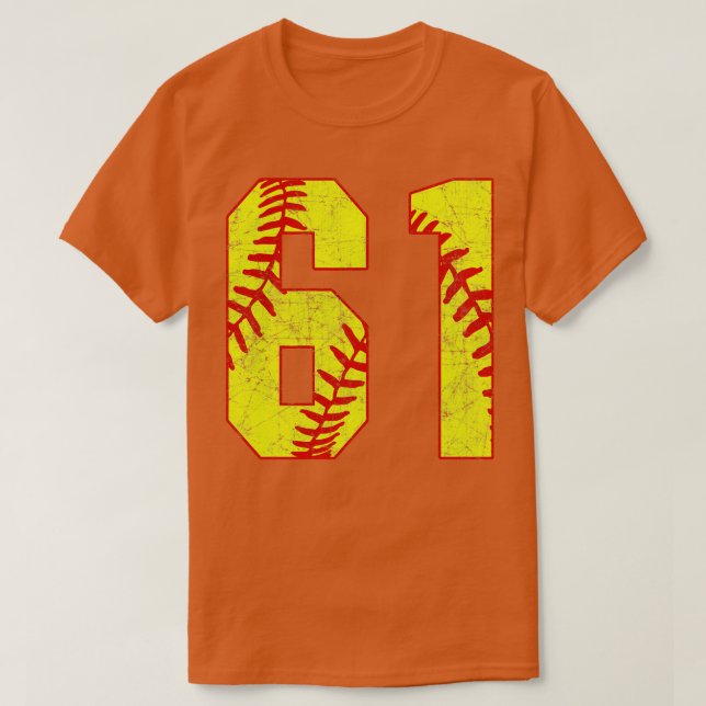 Fastpitch Softball Number 61 61 Softball Shirt Jer T (Design framsida)