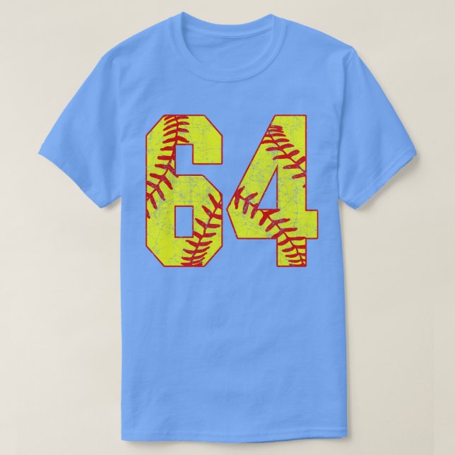 Fastpitch Softball Number 64 64 Softball Jersey U T Shirt (Design framsida)