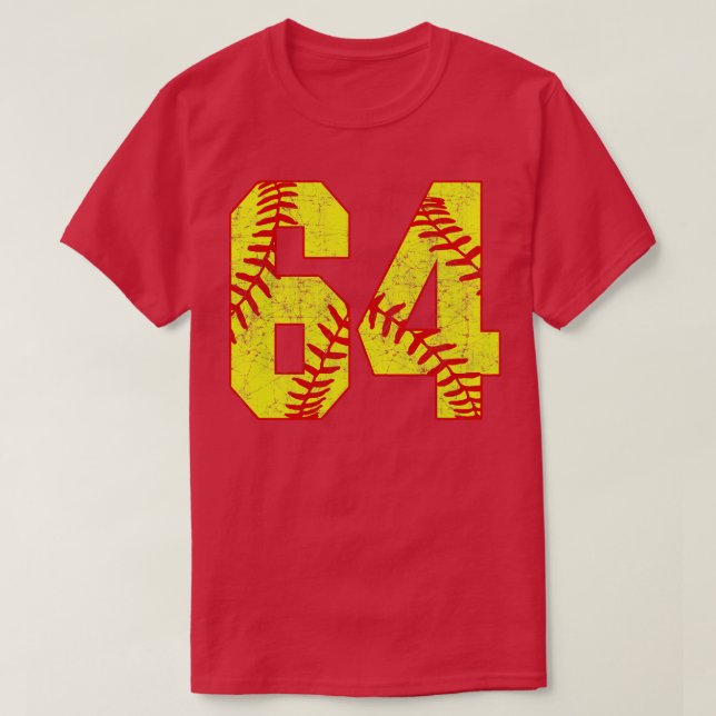 Fastpitch Softball Number 64 64 Softball Jersey U T Shirt (Design framsida)