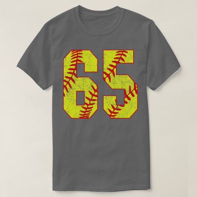 Fastpitch Softball Number 65 65 Softball Jersey U T Shirt (Design framsida)