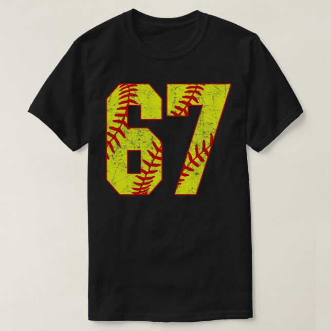 Fastpitch Softball Number 67 67 Softball Jersey U T Shirt (Design framsida)