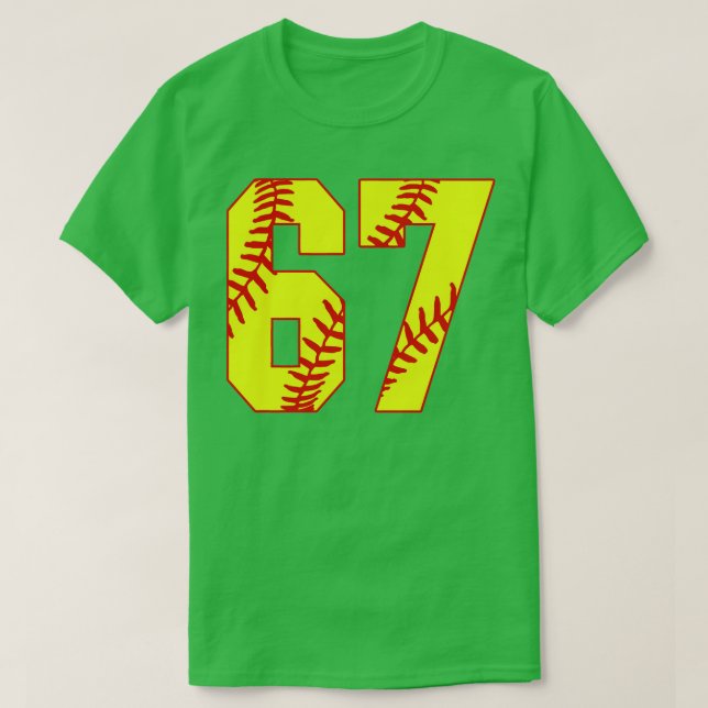 Fastpitch Softball Number 67 67 Softball Shirt Jer T (Design framsida)