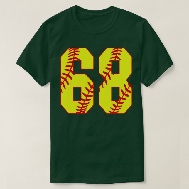 Fastpitch Softball Number 68 68 Softball Shirt Jer T (Design framsida)