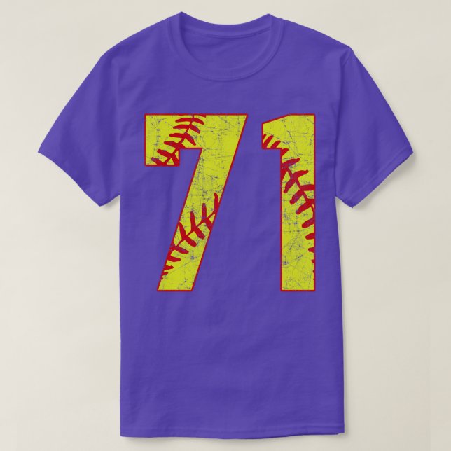 Fastpitch Softball Number 71 71 Softball Jersey U T Shirt (Design framsida)