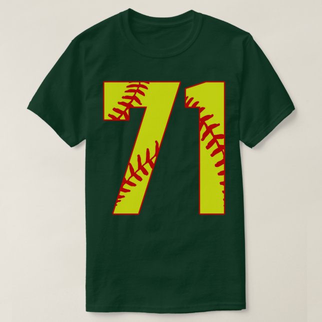 Fastpitch Softball Number 71 71 Softball Shirt Jer T (Design framsida)