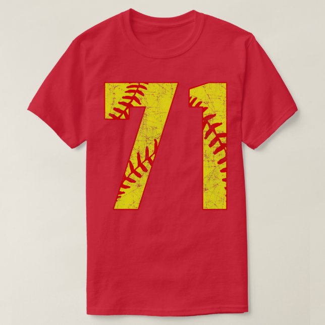 Fastpitch Softball Number 71 71 Softball Shirt Jer T Shirt (Design framsida)