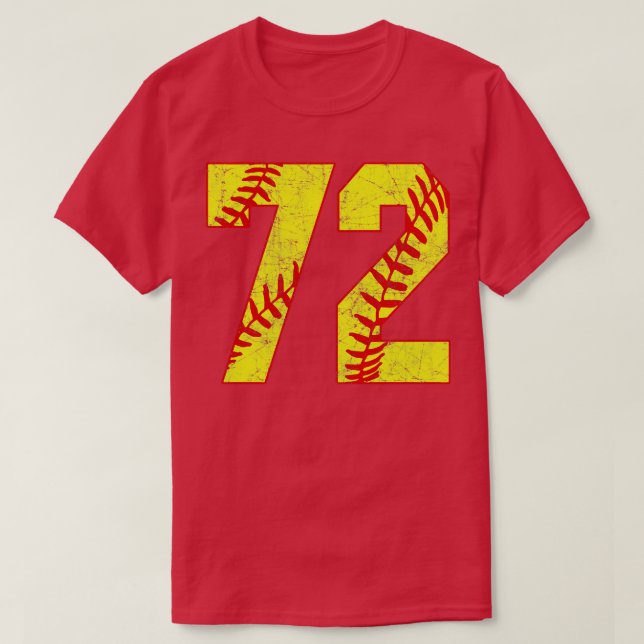 Fastpitch Softball Number 72 72 Softball Shirt Jer T Shirt (Design framsida)