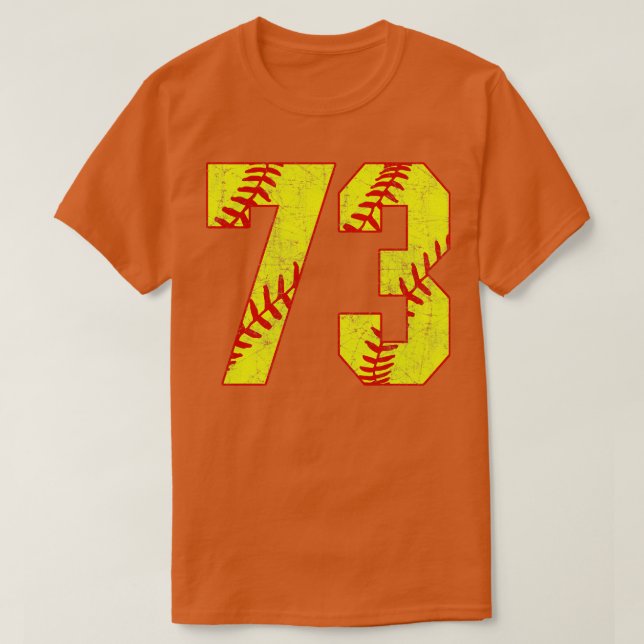 Fastpitch Softball Number 73 73 Softball Shirt Jer T Shirt (Design framsida)
