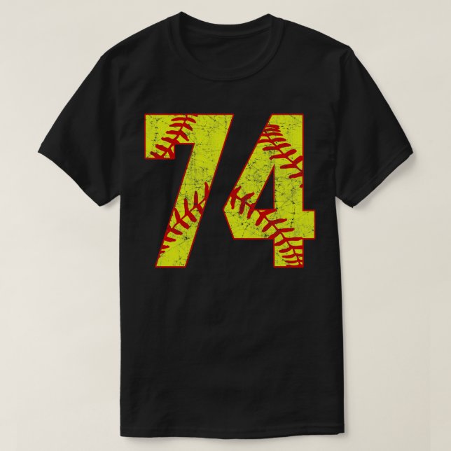 Fastpitch Softball Number 74 74 Softball Jersey U T Shirt (Design framsida)