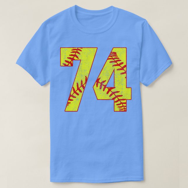 Fastpitch Softball Number 74 74 Softball Shirt Jer T (Design framsida)