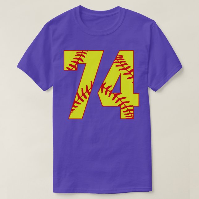 Fastpitch Softball Number 74 74 Softball Shirt Jer T Shirt (Design framsida)