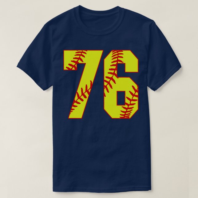 Fastpitch Softball Number 76 76 Softball Shirt Jer T (Design framsida)