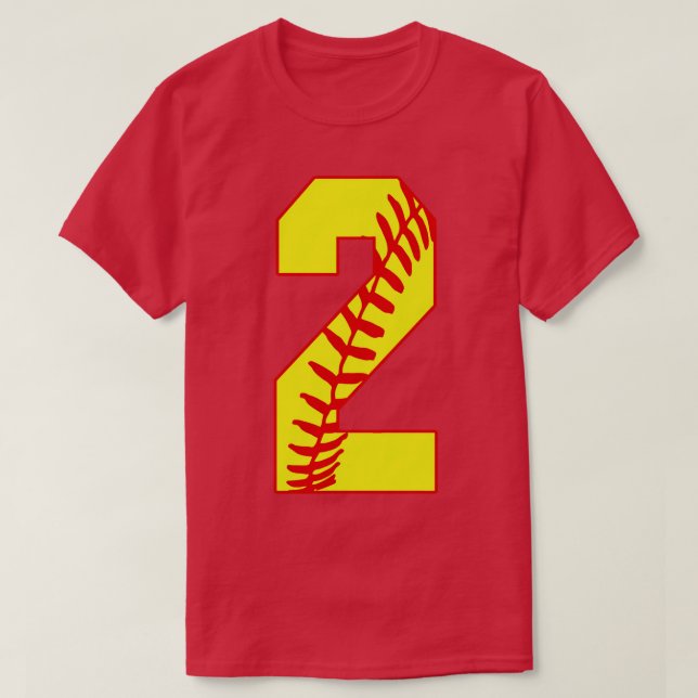Fastpitch Softball nummer 2 2 Softball Jersey Uni T Shirt (Design framsida)