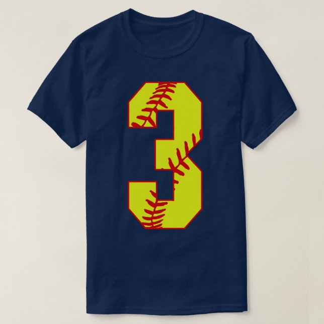 Fastpitch Softball nummer 3 3 Softball Jersey Uni T Shirt (Design framsida)