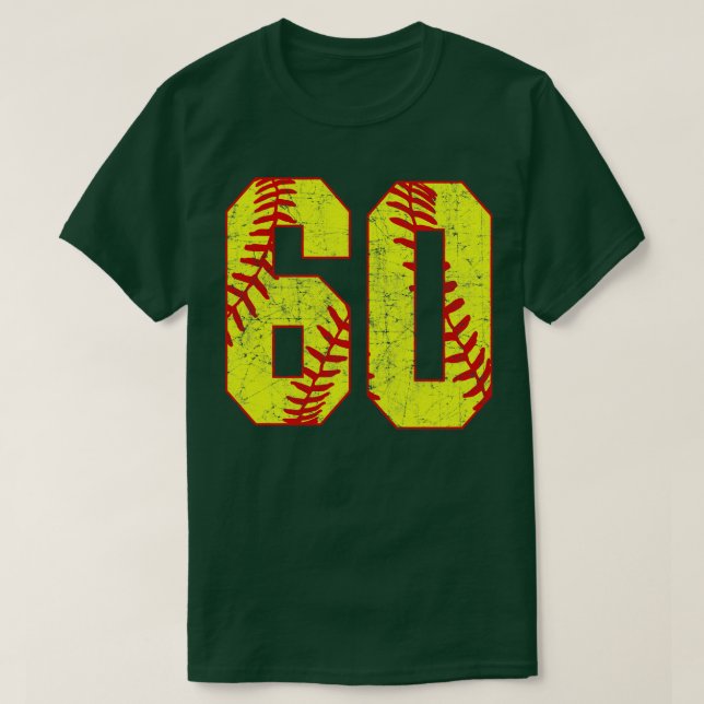 Fastpitch Softball nummer 60 60 Softball Jersey U T Shirt (Design framsida)