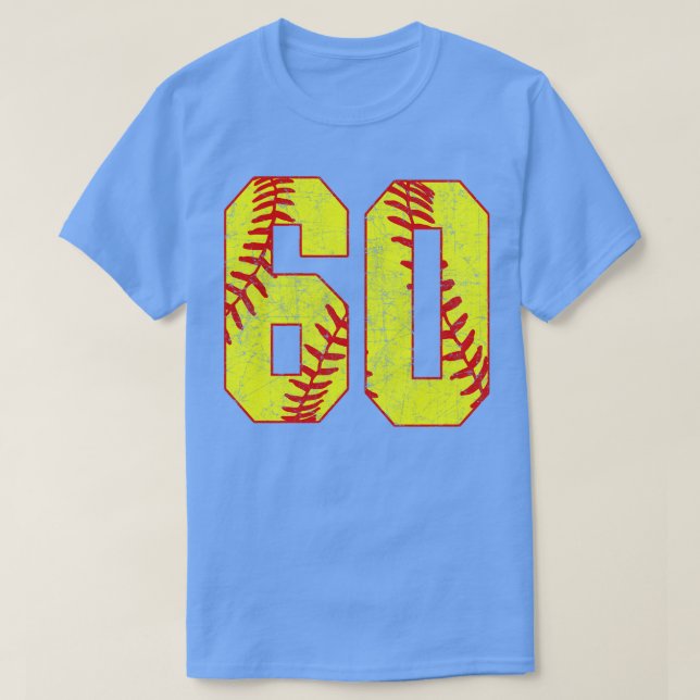 Fastpitch Softball nummer 60 60 Softball Jersey U T Shirt (Design framsida)