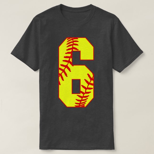 Fastpitch Softball nummer 6 6 Softball Jersey Uni T Shirt (Design framsida)