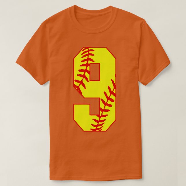 Fastpitch Softball nummer 9 9 Softball Jersey Uni T Shirt (Design framsida)