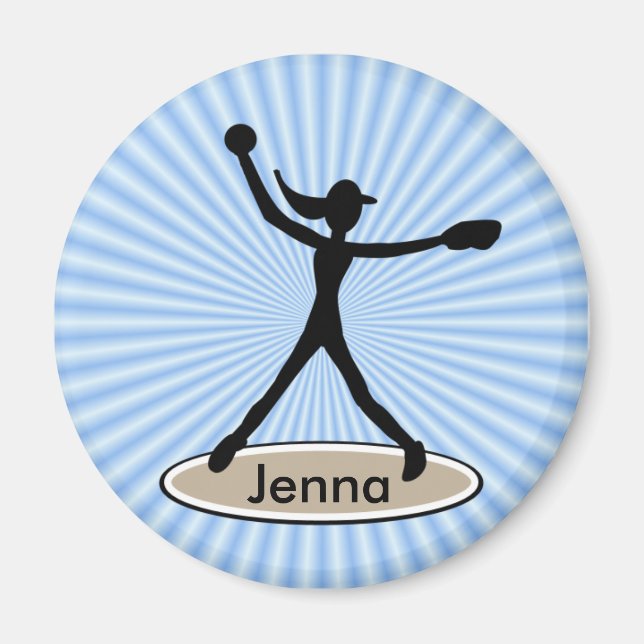 Fastpitch Softball Pitcher Magnet (Framsidan)
