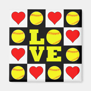 Fastpitch Softball Player KÄRLEK Cute Decorative Magnet