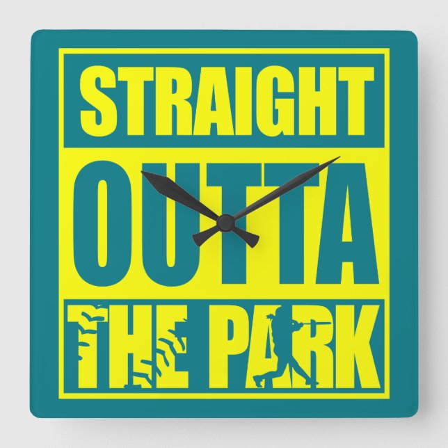 Fastpitch Softball Rak Outta Park Fyrkantig Klocka (Framsida)