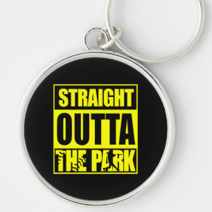 Fastpitch Softball Rak Outta Park Rund Silverfärgad Nyckelring