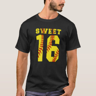 Fastpitch Softball Sweet Sixn 16:e födelsedag T Shirt