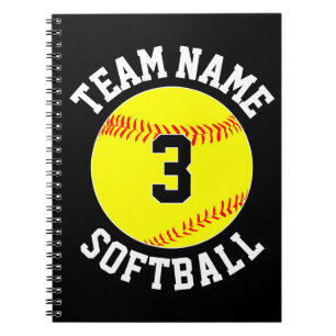 Fastpitch Softball Team Namn & Player Number Sport Anteckningsbok