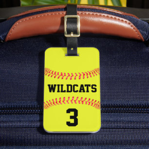 Fastpitch Softball Team Namn & Player Number Sport Bagagebricka