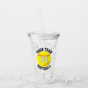 Fastpitch Softball Team Namn & Player Number Sport Take Away Mugg