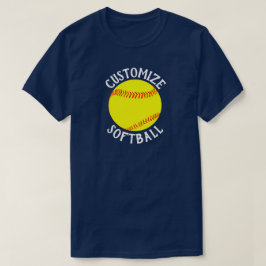Fastpitch Softball Team, Player Namn och Number T Shirt