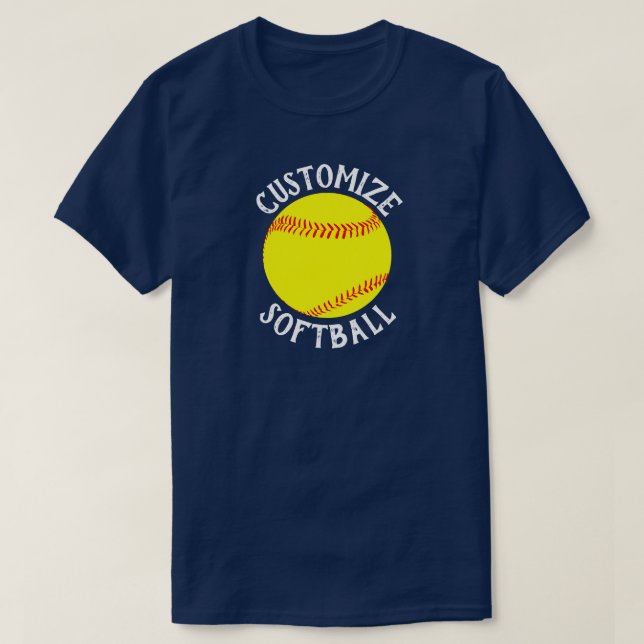 Fastpitch Softball Team, Player Namn och Number T Shirt (Design framsida)