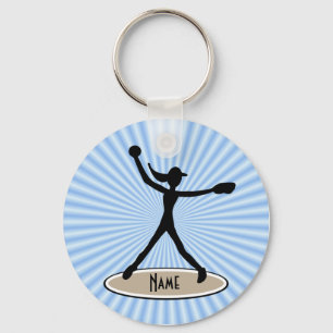 Fastpitch softballkanna Keychain Nyckelring