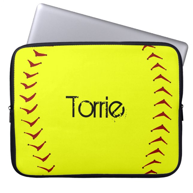 Fastpitch softballlaptop sleeve (Framsidan)