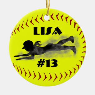 Fastpitch softballprydnad julgransprydnad keramik